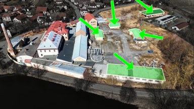 Pronájem garáží, dílen, skladů a zpevněné plochy v Hodicích nedaleko Jihlavy (od 50 m2 výše)